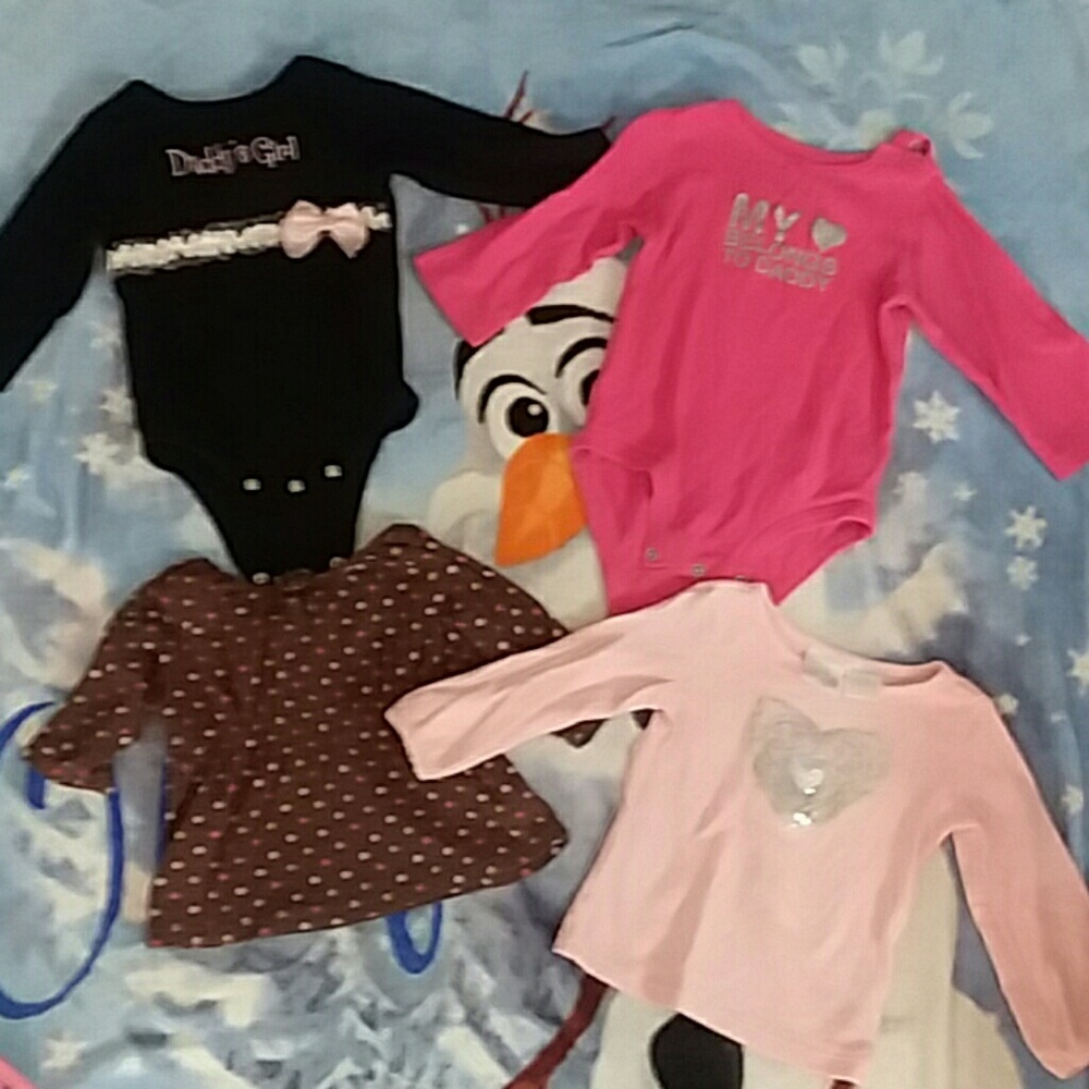 3 long sleeve, 1 3/4 sleeve baby girls shirts!